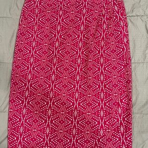 Ripskirt Hawaii Pink and White Patterned Pencil Skirt
